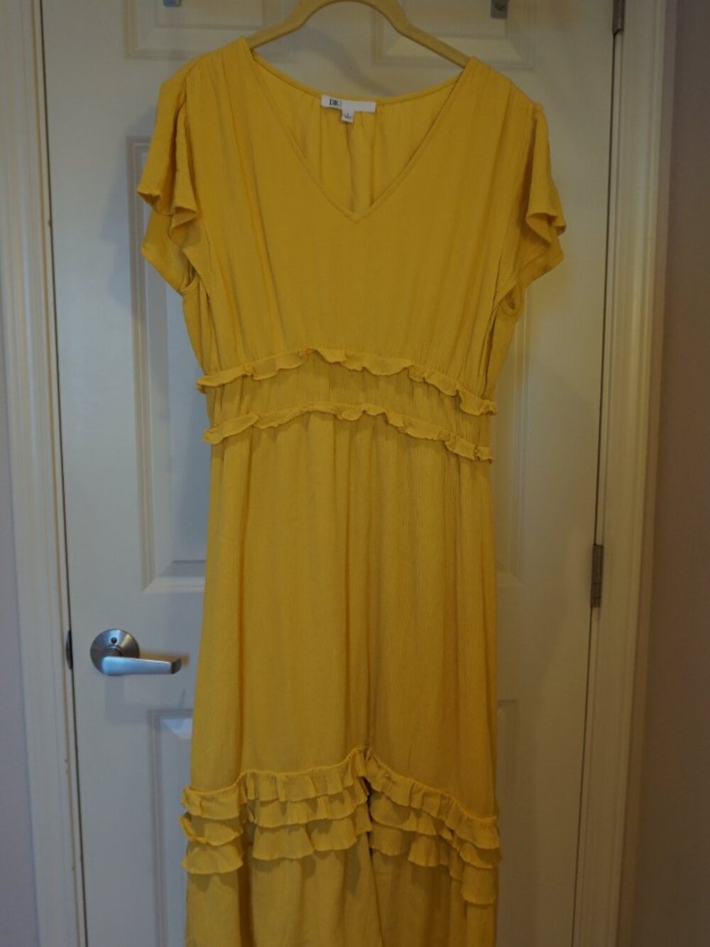 DR2 | Tiered Ruffle Yellow Midi Sundress | Size S | Cottagecore